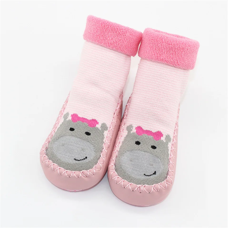 Infant Baby Girl Boy Toddler Anti-slip Warm Slippers Socks Cotton Crib Shoes RA4