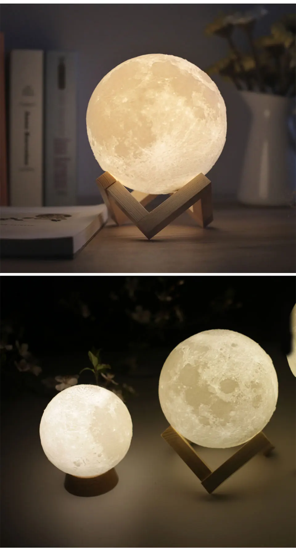 Moon Lamp 8 15 18 20cm Rechargeable 3D Print Moon Lamp 2 Color Change Touch 3D Moon Light Lamp USB Led Night Lights_07