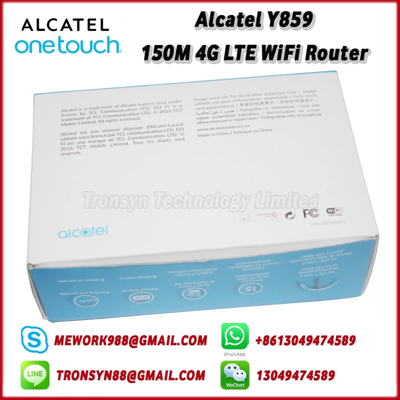 Новые оригинальные разблокировать Alcatel y859 150 Мбит/с Портативный 4 г LTE sim-карты wifi маршрутизатор Поддержка LTE FDD B1/ 2/4/5/7/17/28