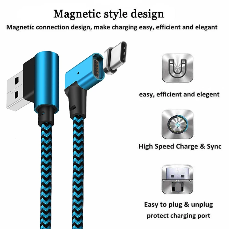 3/6/10 футов 3 в 1 двойной локоть Магнитный Type C/IOS/Micro USB зарядное устройство кабель