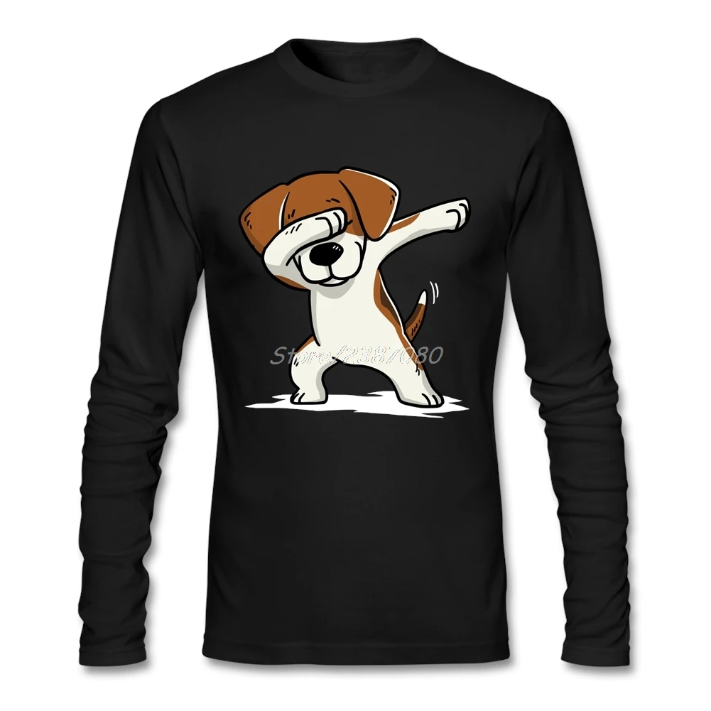 

Dabbing Beagle Dog T Shirt Custom Long Sleeve Tshirt Men Pp Atmosphere Cotton T Shirts Fitness Men
