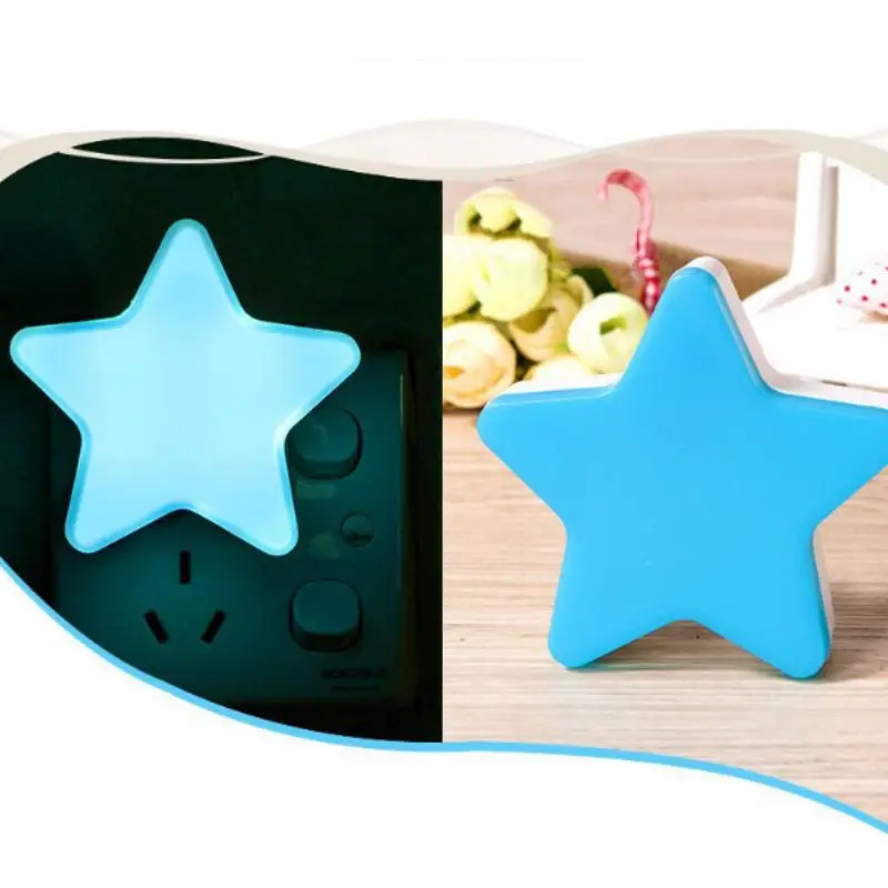 

Mini Star LED Night Light for Dark Night Light Sensor Control Children Bedroom Bedside Lamp with EU/US Plug Baby Sleeping Light