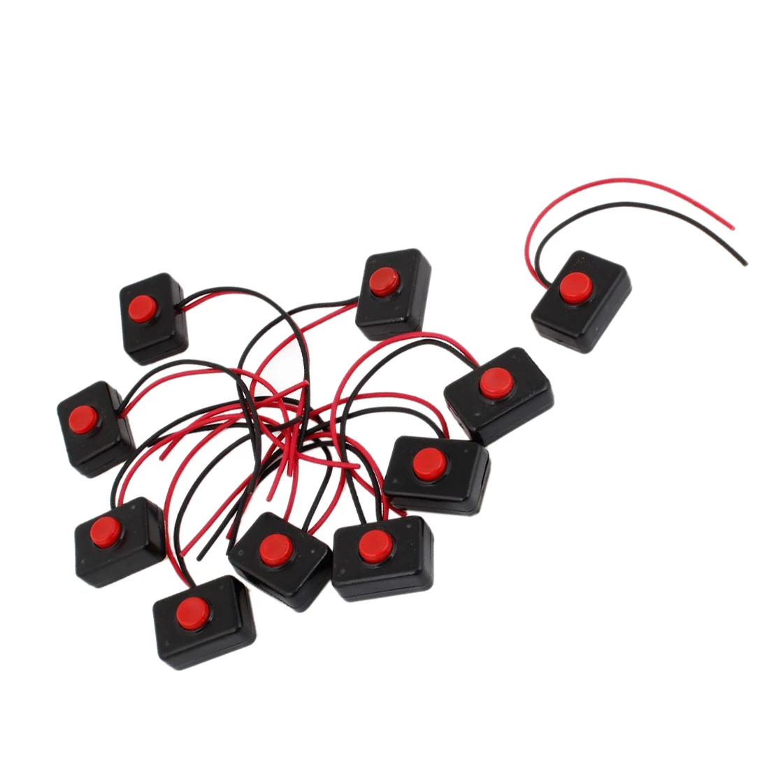 

Promotion! 10 x AC 250V 3A 2 Wire Plastic Momentary Push Button Switch for Car Auto Horn