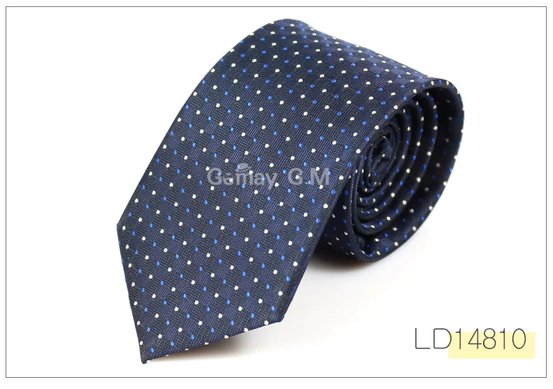 Formal Business Men's Ties Polyester Sknniy Gravatas Neck Ties For Gentlemen Dots Narrow Neckties for Men Neckwear Accessories - Цвет: LD14810