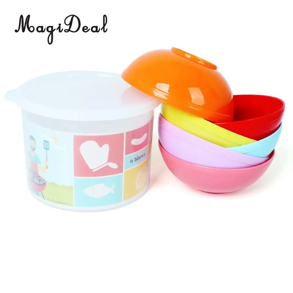 12 Pieces Plastic Camping Bowls Cereal Bowls Mixing Bowls Noodles Snacks Salad Fruits Container Outdoor Lunch Dinner Picnic BBQ