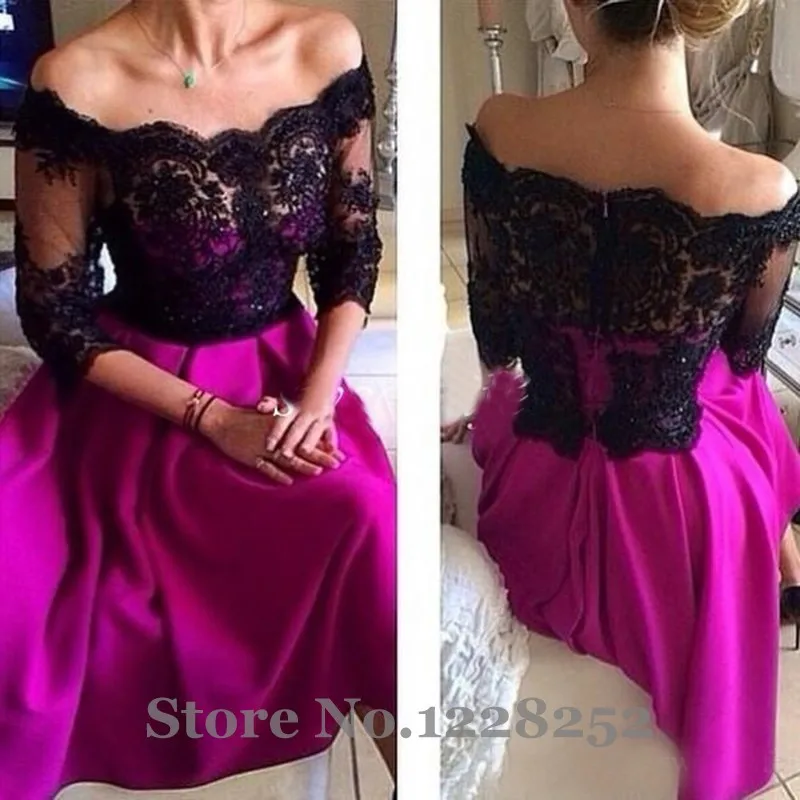 black and fuschia dress