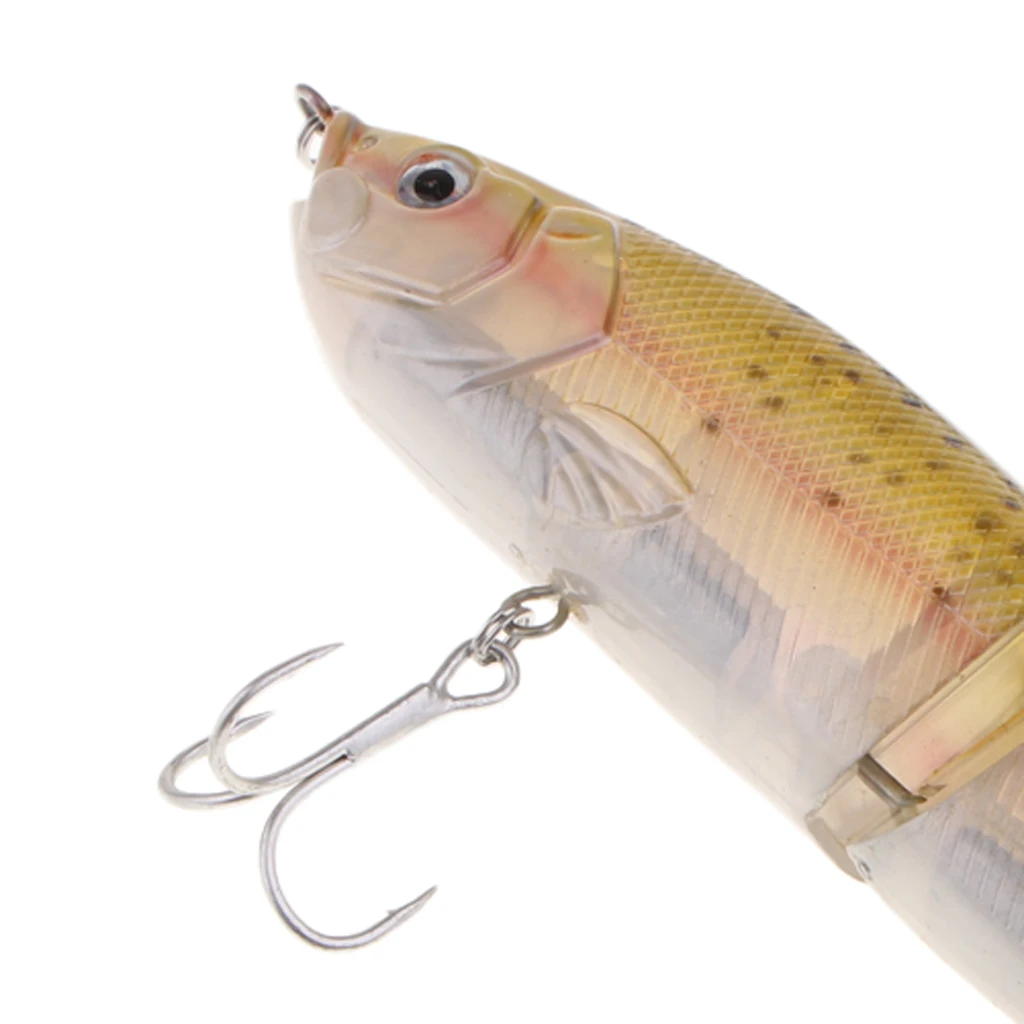 Artificial Bait Fishing 2-Section Multi Jointed Fishing Lures Swimbait with 2 Treble Hooks Minnow Crankbait Artficial Soft Bait