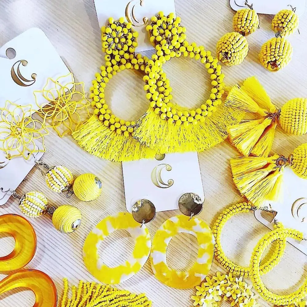 

Best lady Boho Wedding Handmade Leaf Pineapple Drop Earrings for Women Unique Birds Ice Cream Pendants Tassel Earring Party Gift