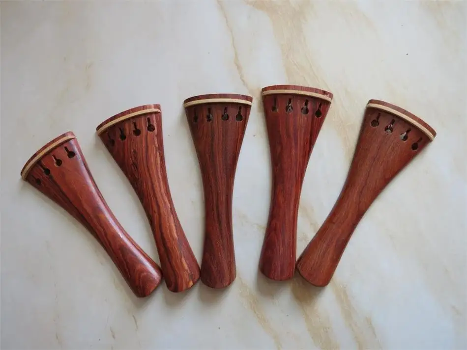 5pcs rosewood violin tailpieces with boxwood decoraterosewood violin