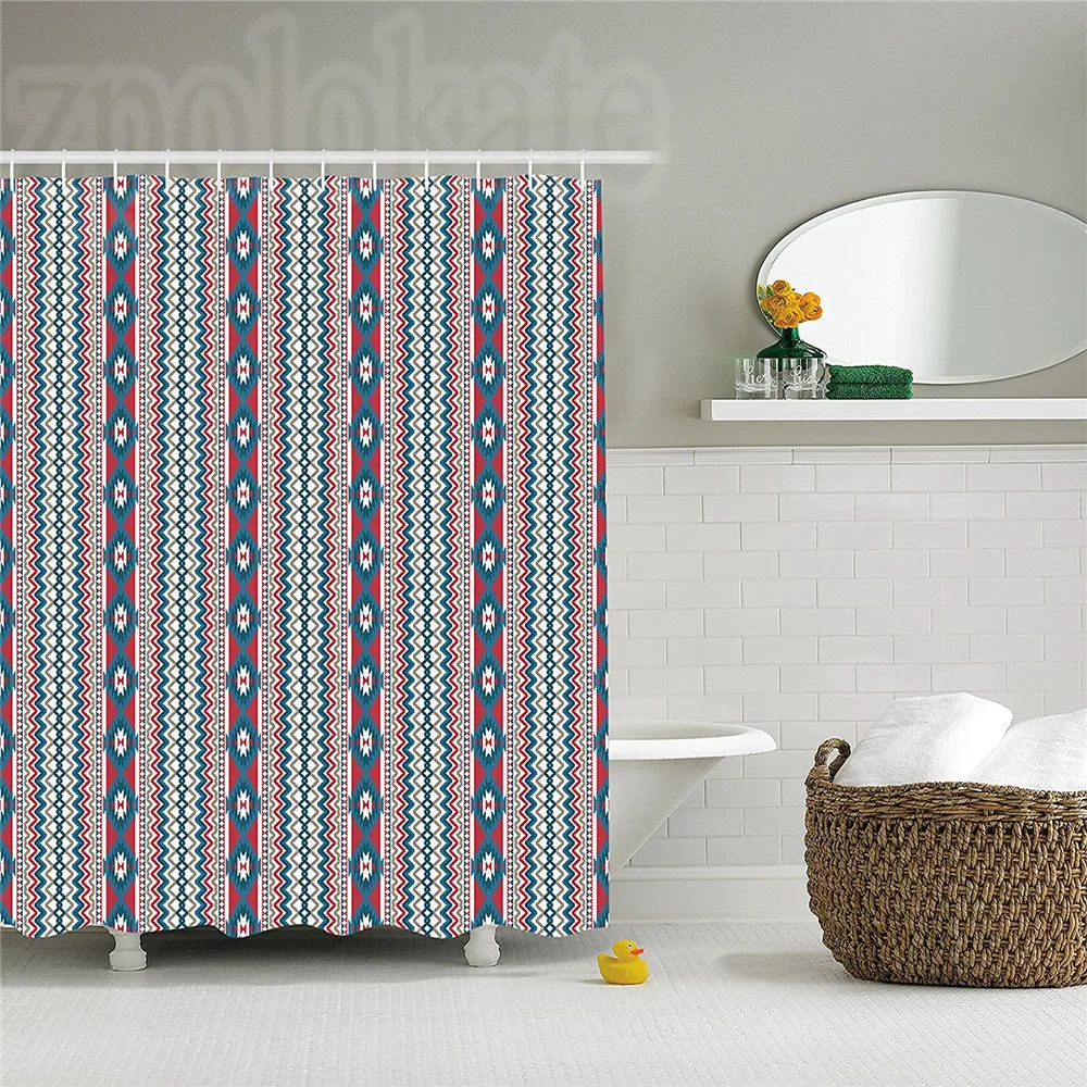 Native American Shower Curtain Ethnic Seamless Ikat Style Pattern