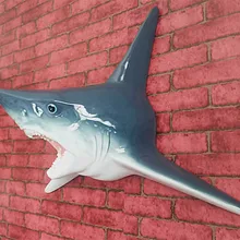 Уникальная скульптура головы большой белой акулы, настенная статуя из смолы, 3D челюсти, искусство океана и ремесло, украшение для дома и бара, Декор