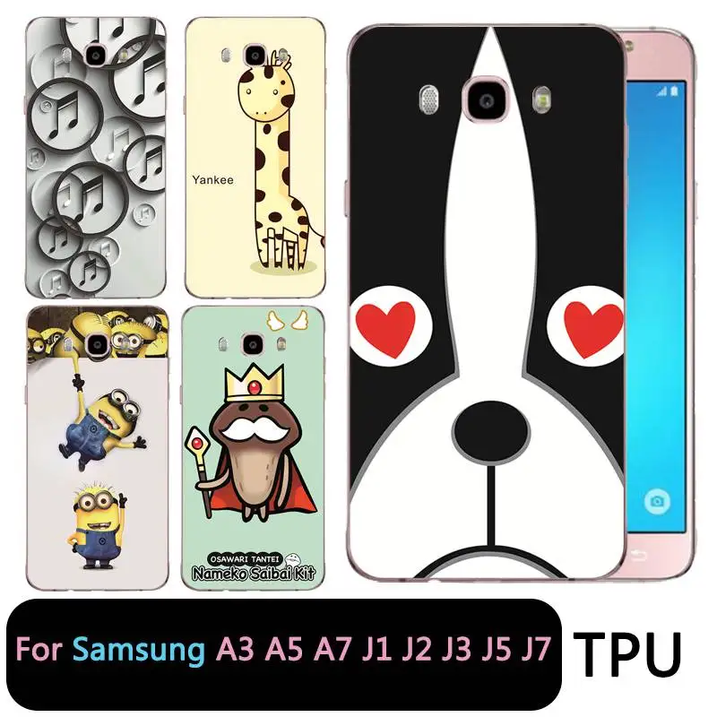 QMSWEI Soft Tpu Clear Phone Case For Samsung Galaxy A3 A5 2017 2016 prime J1 J2 J5 J3 J7 Minion Music Deer Painted |