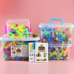 Пластиковые детские большие образование частиц блоки Развивающие игрушки собранные игрушки