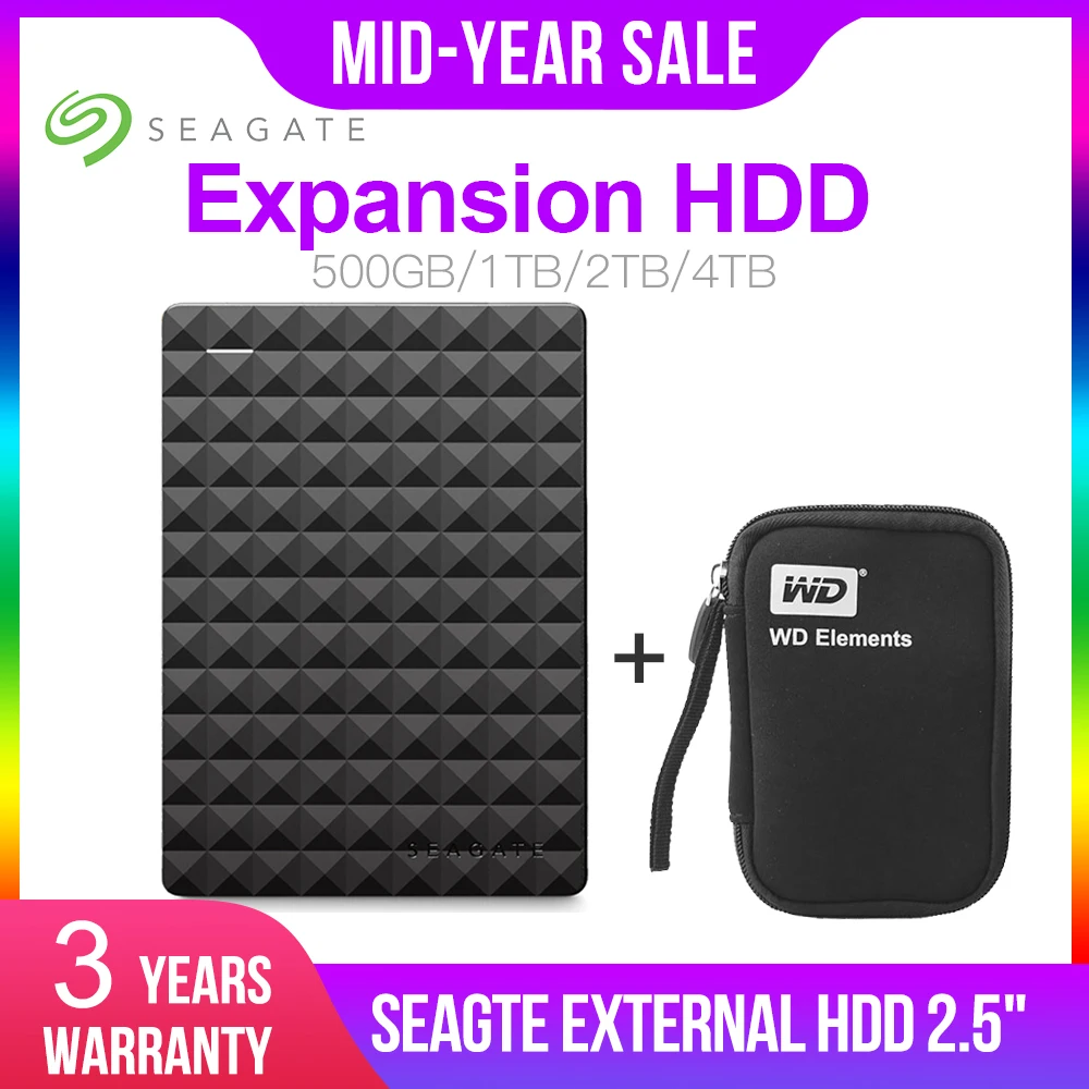 

Seagate Expansion HDD 1TB 2TB 4TB Portable External Hard Drive Disk USB 3.0 HDD 2.5" for Desktop Laptop Macbook Ps4