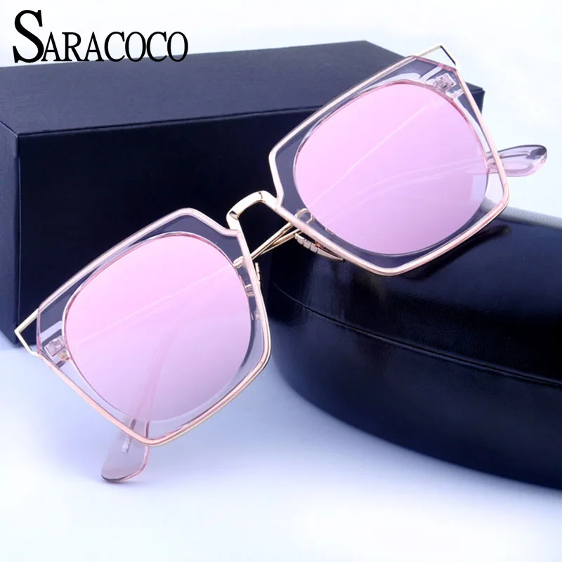 Saracoco модные Брендовая дизайнерская обувь квадратный антибликовое Солнцезащитные очки для женщин Для женщин высокое качество UV400 Óculos Del Sol