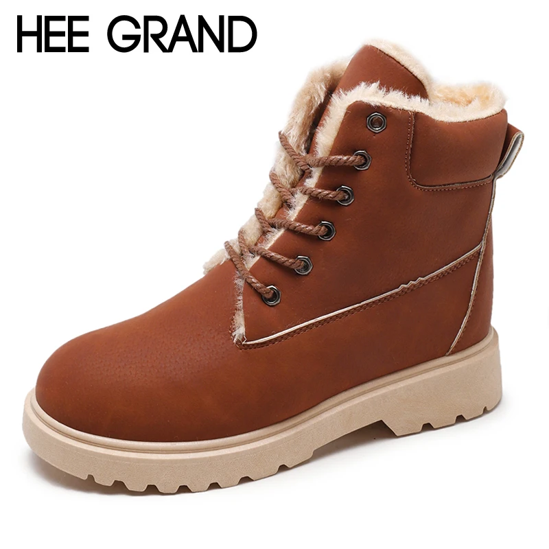 HEE GRAND/зимние женские ботильоны из искусственной замши с мехом внутри