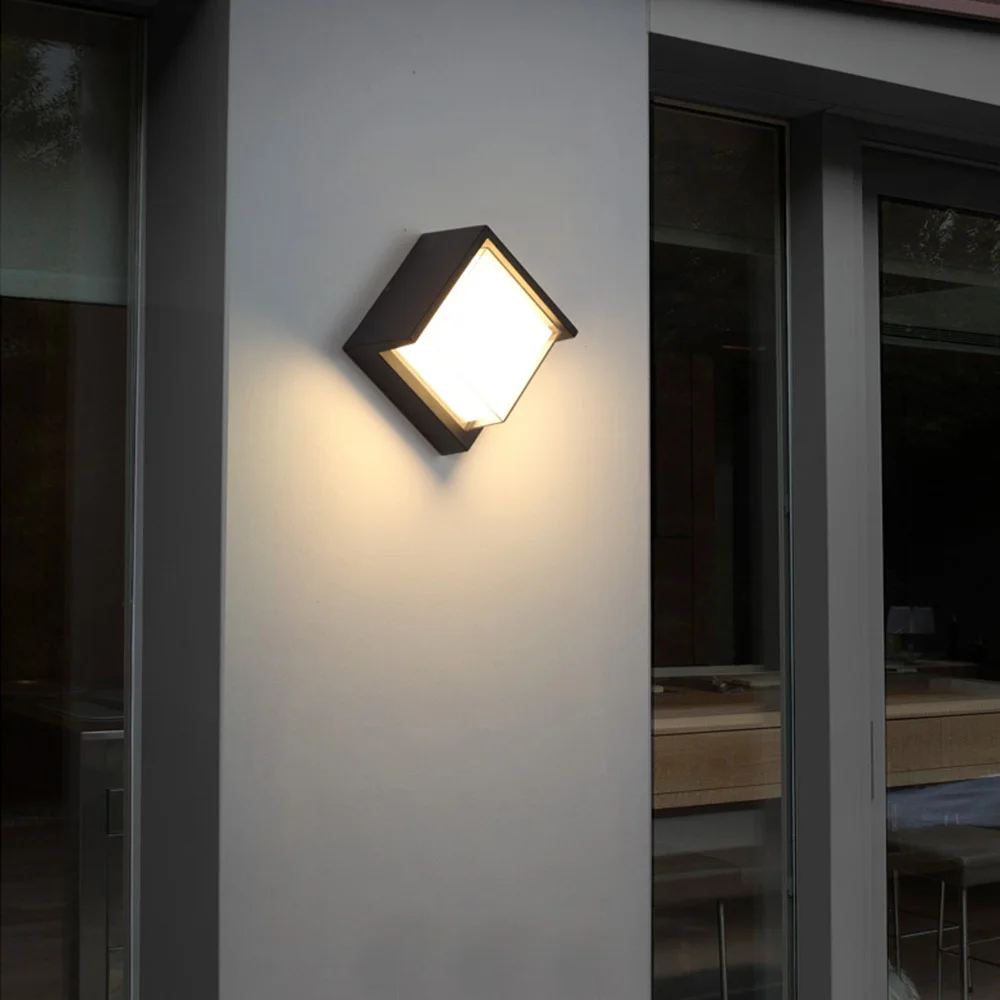 

permo Waterproof Outdoor 8W LED Wall Sconce for Porch Courtyards Matte Black Finish