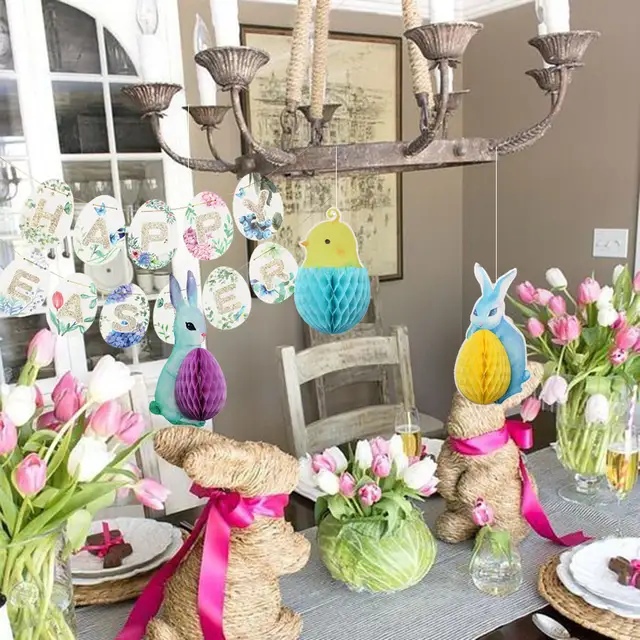 Easter Party Decorations Bunny Crafts Carrot Garland Egg Hanging