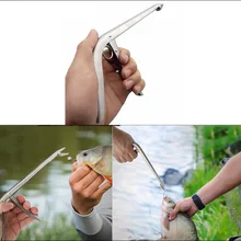 Hyaena, 2 шт., серебристый цвет, полностью металлический, нержавеющая сталь, рыболовный крючок для удаления длинного пистолета, рыболовный захват, зажим, рыболовные аксессуары