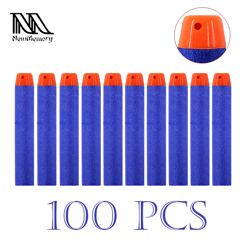 

100PCs Soft Hollow Hole Head 7.2cm Refill Darts Toy Gun Bullets for Nerf Series Blasters Xmas Kid Children Gift