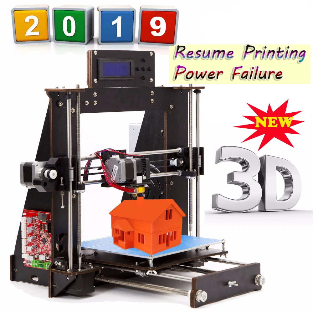 3D طابعة Reprap Prusa i3 DIY MK8 LCD الطاقة فشل استئناف الطباعة طابعة 3d دراكر Impressora Imprimante المملكة المتحدة USA المالية