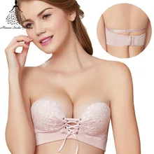 Strapless Bra Push Up Sexy Lace Bra Strapless Bralette Lace Bralette Top Invisible Bra Cotton Wire Free BH