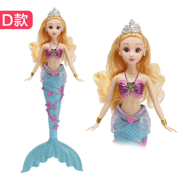 3D глаза Русалочка кукла девочка игрушки для детей принцесса музыкальная игрушка для девочек Дети красочный рыбий хвост 36 см BJD кукла Мода животное - Цвет: D