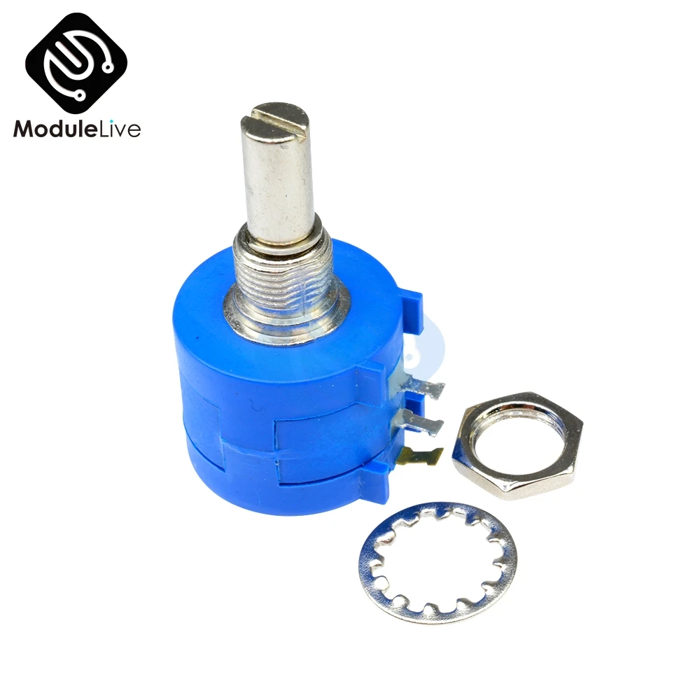 Поворотный проволочный прецизионный потенциометр 3590S 2 104L 100K Ohm 10 оборотов колец