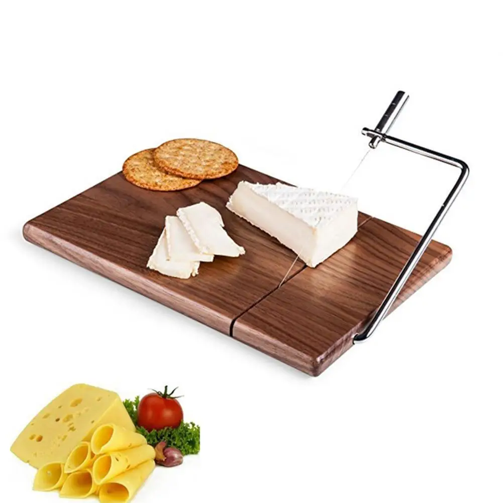 

Cheese Cutter Tool Cheese Board Wire Cutting Butter Slice Walnut Wood Logs Cheese Tool Kitchen Cooking Baking Knife Tray Table #