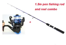 1.5m pen fishing rod and reel combo ultra light fishing rod set spinning fishing reel ratio 5.2:1 50m line cheap fishing tackle