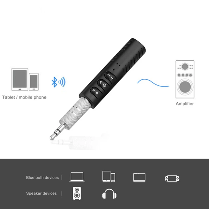 Universal 3.5mm jack Bluetooth Car Kit Hands free Music Audio Receiver Adapter Auto AUX for Speaker Headphone Stereo | Электроника