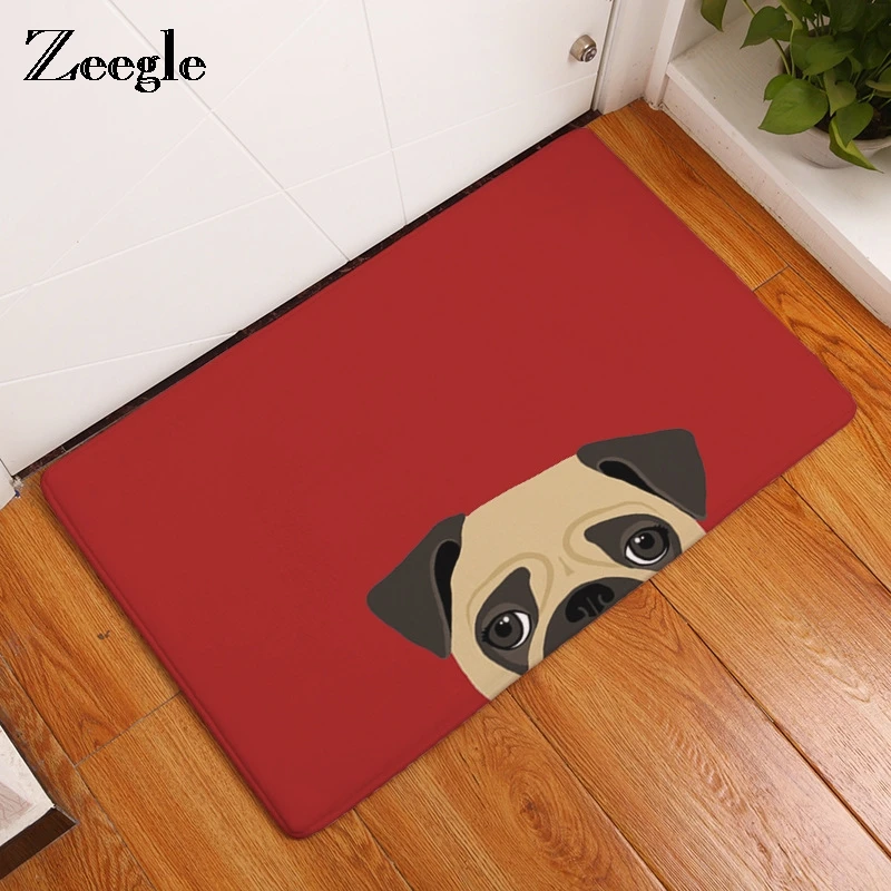 Zeegle Outdoor Cartoon Dog Welcome Floor Mat Anti Slip Kitchen Mat