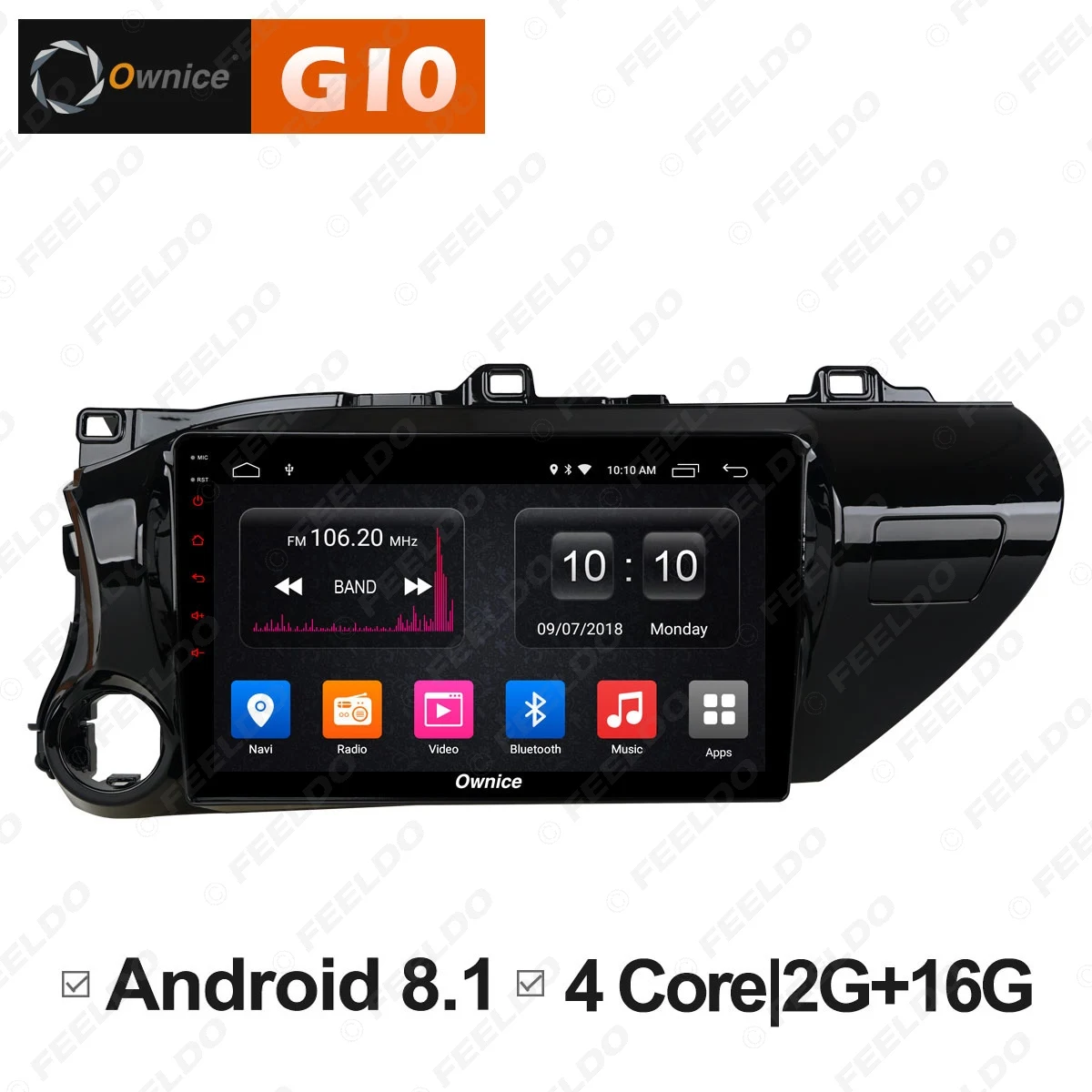 Sale LEEWA 10.1" Android 8.1 8-Core/DDR3 2G/32G/Support 4G LTE Car Media Player With GPS/FM/AM RDS For Toyota Hilux 2016 - 2018 2