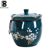 Бутик Позолоченные Керамическая банка закупориваемая банка контейнеры для чая Кофе фасоли орех, конфета бутылка для хранения емкость для чая церемонии домашний декор