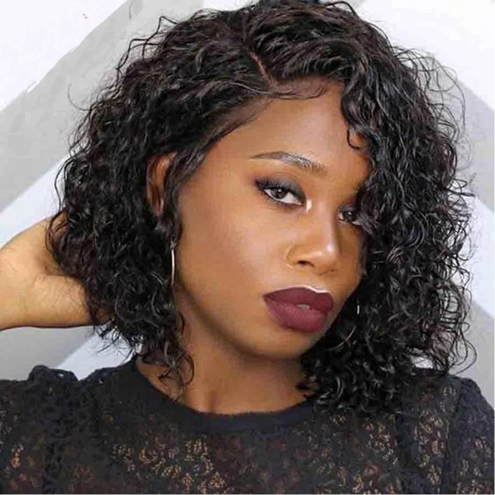 Water Wave Lace Front Wig Black Wig For Women Wet And Wavy Human