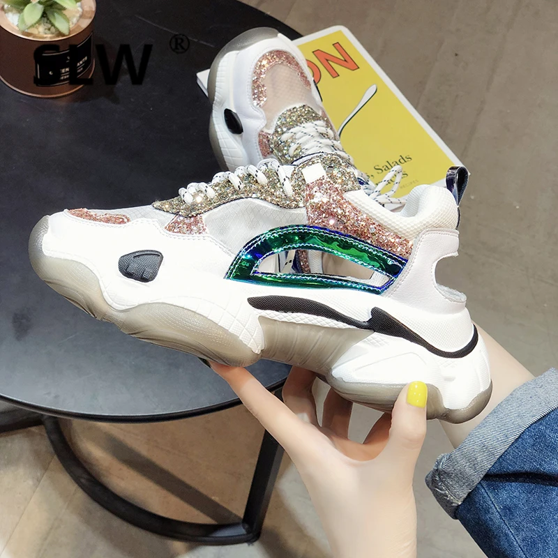 shoes Women's Sneakers With Platform Womens Trainers  Running Shoes Breathable Woman Woman-shoes Thick Sport Heels