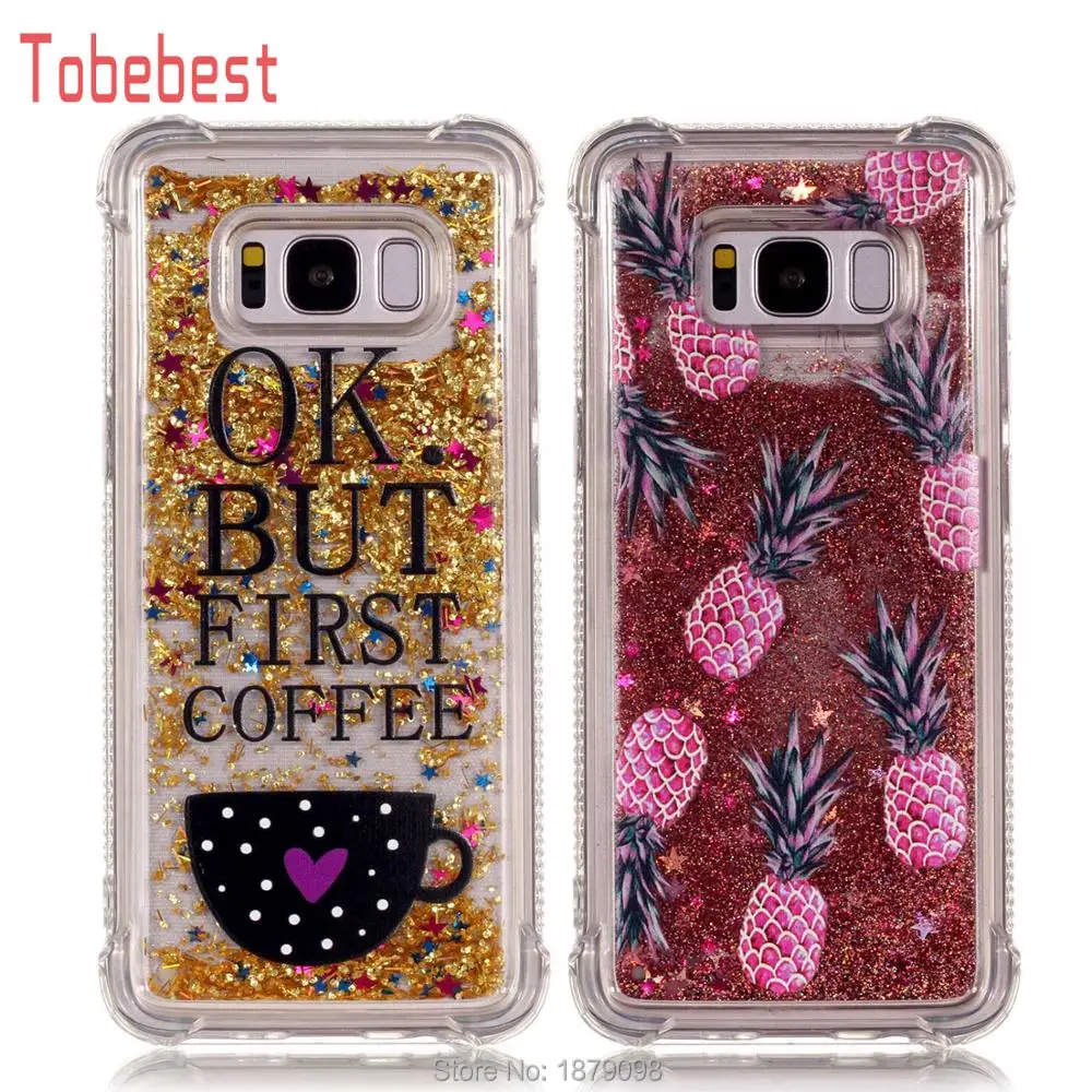 

Anti-knock Quicksand Case for Samsung Galaxy S6 S7 edge S8 S9 Plus Pineapple Unicorn Owl Dynamic liquid glitter Soft TPU Cover