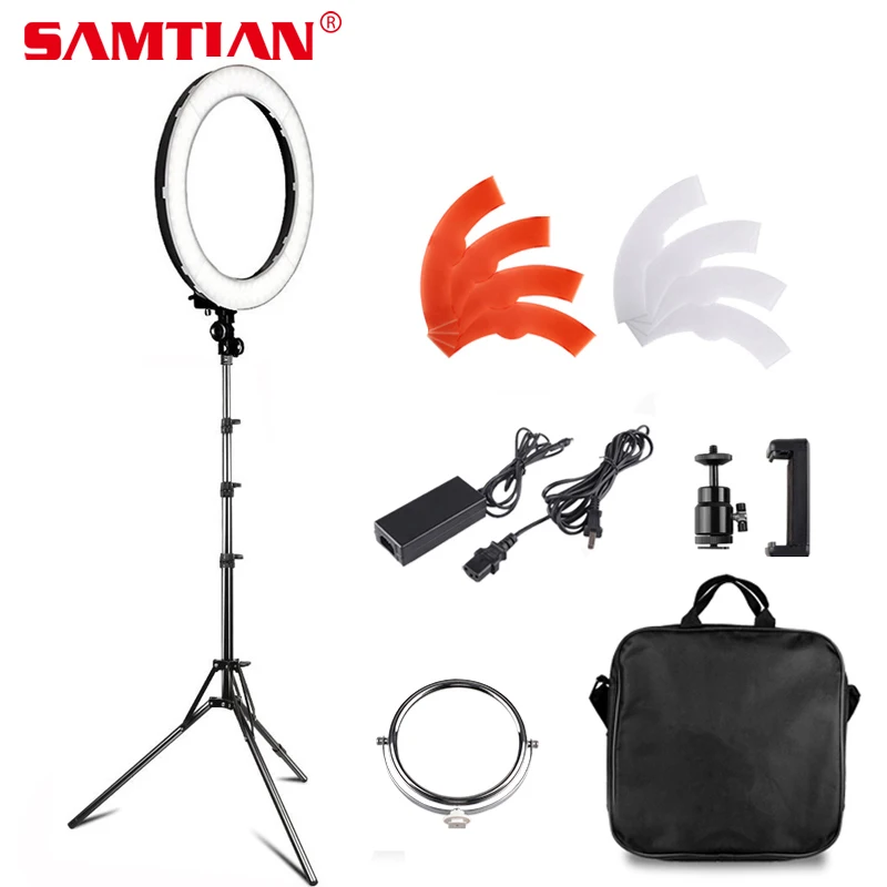 

SAMTIAN Ring Light 18" Annular Make-up Lamp Dimmable LED Ring Light With Tripod For Camera Photo/Studio/Phone/Video/Photography