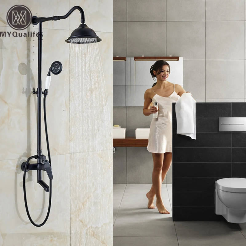 Newly Wall Mounted Adjust Height Shower Faucet Set Single Handle 8