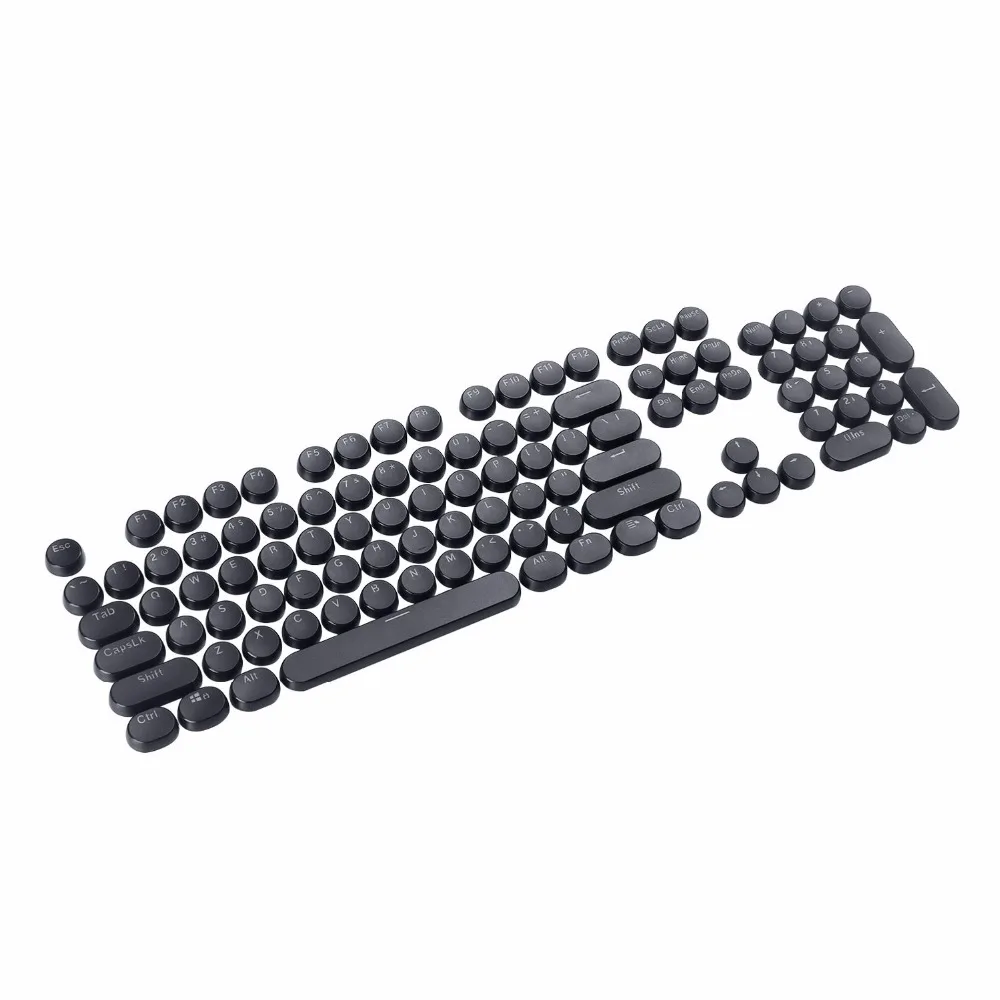  Typewriter Style Round Keycaps Double Shot Injection ABS Mechanical Keycap for Cherry MX Stem Backl