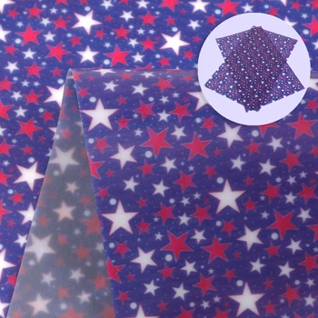 

David accessories 20*34cm Star 4th of July Dots Faux Synthetic Leather Fabric, DIY Craft For Hairbow Bag Decoration,1Yc6528