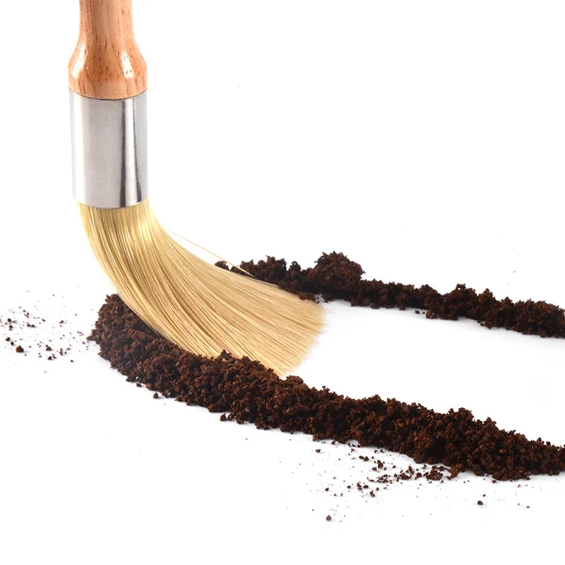 1pc coffee brush Coffee Grinder machine Cleaning Brush Wood Handle Natural Bristles Wood Dusting Espresso brush