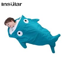 Insular 100% Cotton Shark Baby Sleeping Bag Children Sleeping Sack Warm Baby Blanket Warm Swaddle Children Quilt hot sale cute cartoon shark children sleep bag winter children sleep sack warm children blanket large warm swaddle