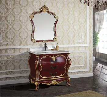 Cheap 2017 Solid Oak Wood Antique Bathroom Cabinet With Sink And Counter Top And Mirror Cabinet Bathroom Furniture