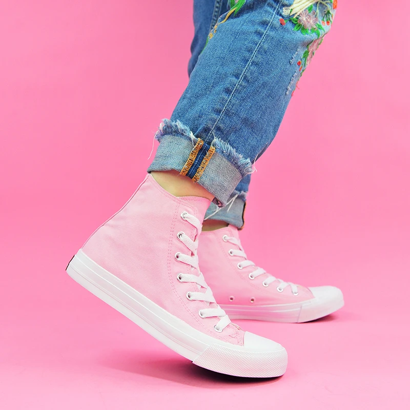 girls pink high top sneakers