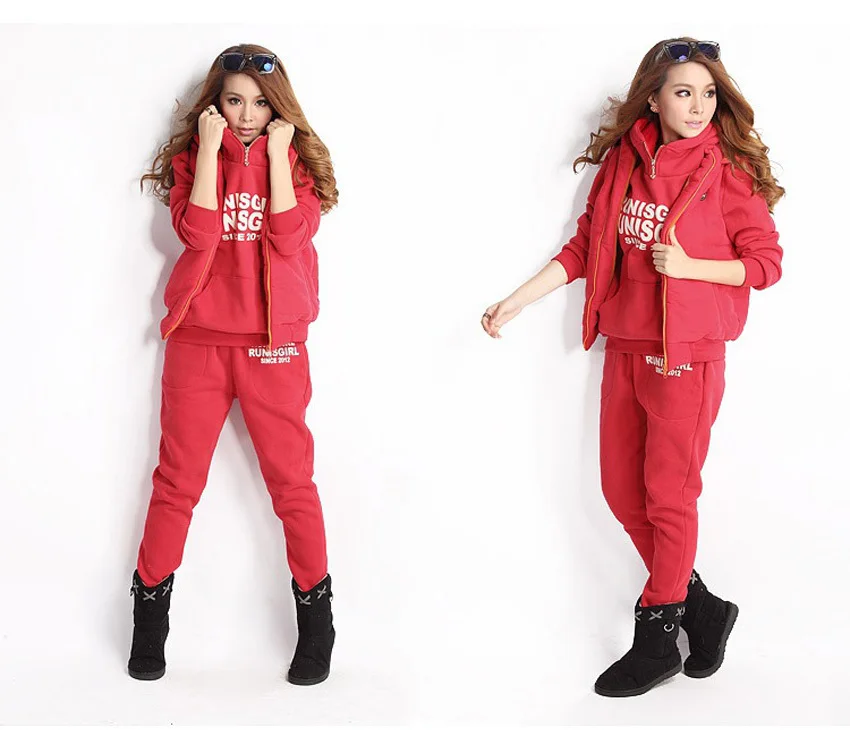 Casual 3 Piece Set Tracksuit Women Clothes Autumn and winter new Fashion women's tracksuits Ladies Thicken Sweat Suits