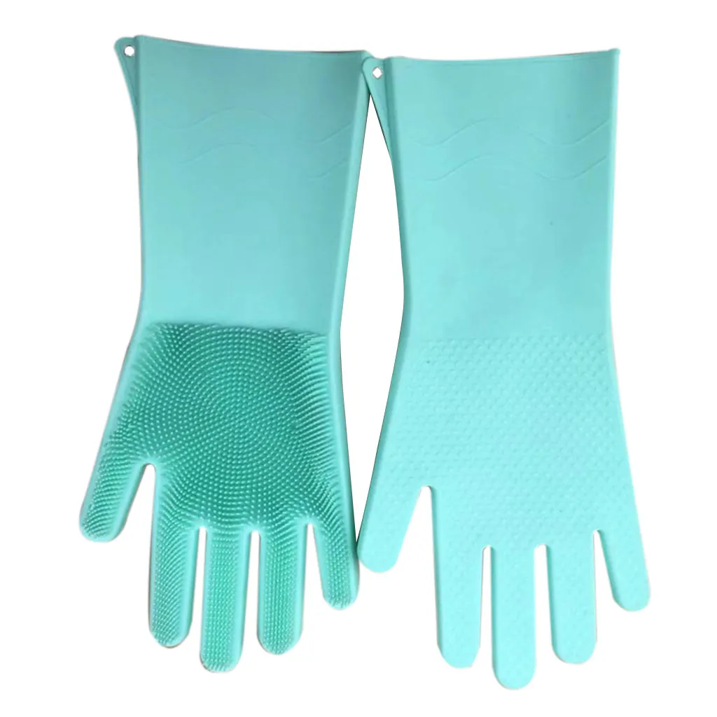 Kitchen Silicone Cleaning Gloves Magic Reusable Washing Brush Scrubber