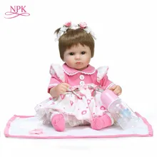 Npk bebes reborn bonecas de silicone corpo da menina 40cm adorável boneca brinquedos para meninas boneca bebê bebe boneca melhores presentes brinquedos(China)