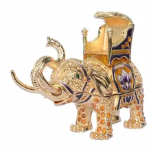 Стразы, слон, инкрустированная Ювелирная шкатулка, статуэтка, статуэтка, металлический винтажный сувенир, подарок, аксессуары для дома, рождественские подарки X'mas