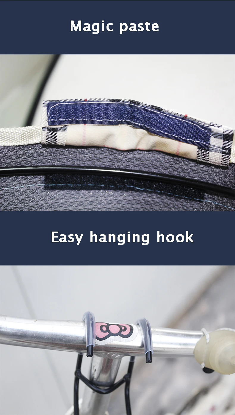 Cheap MTB road bicycle basket bike handlebar waterproof bag cycling front carrier bag pet carrier with hook hanging bag accessories 7
